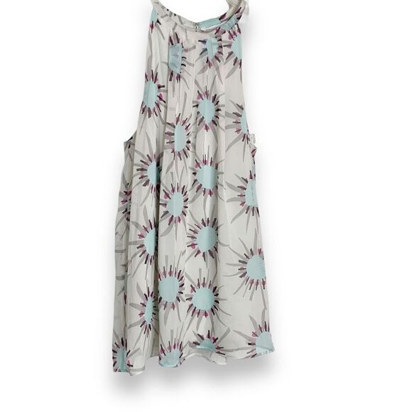 Diane Von Furstenberg DVF Women's Lainey Sunshine Print Silk Tank Keyhole Size 0 - Picture 2 of 11